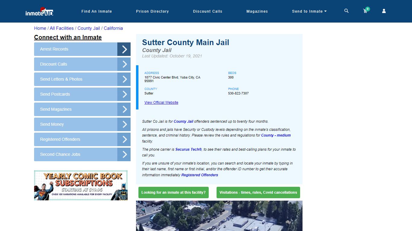 Sutter County Main Jail - Inmate Locator - Yuba City, CA